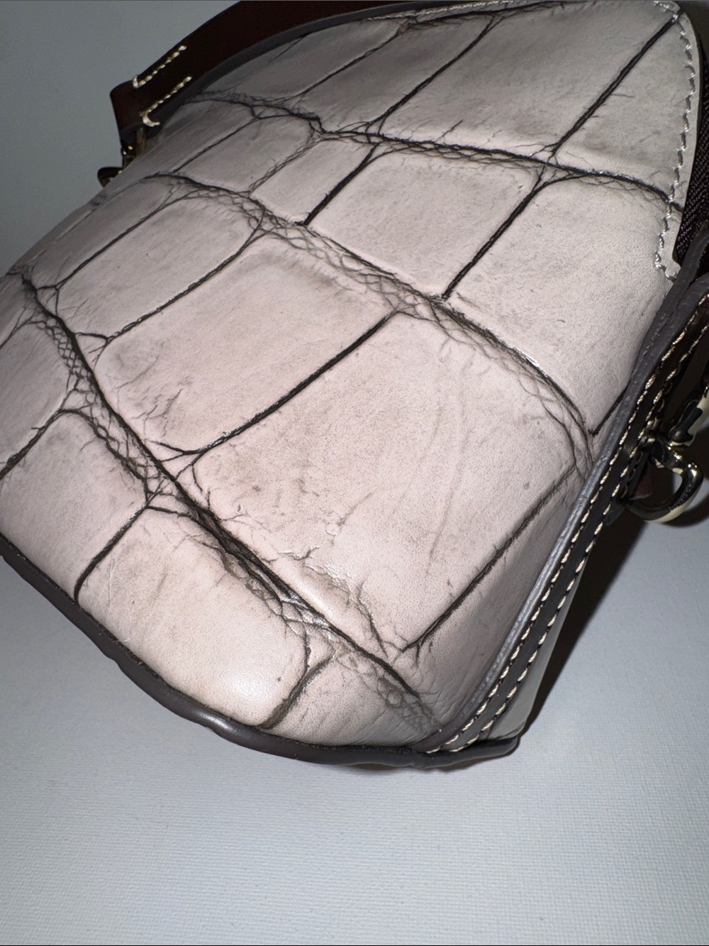 Dooney & Bourke Denison Domed Crossbody Bag Croc Embossed Leather - Picture 9 of 16